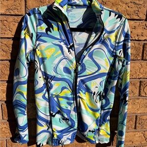 4/$25 • Ikonik Abstract Print Zip‎ Cycling Jacket